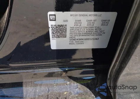 2024 Cadillac Ct5 Luxury z USA, uszkodzony, nr VIN 1G6DX5RKXR0121343